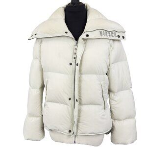 Diesel Men's Recycled Nylon Down Puffer Jacket White Size L (43" Chest) Snow Ski